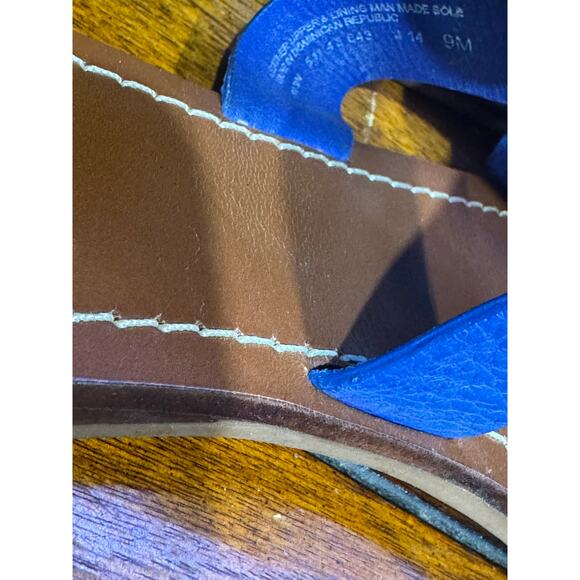 Tory Burch Moore Blue Leather Sandals Thongs Flats size 9 - Picture 5 of 6